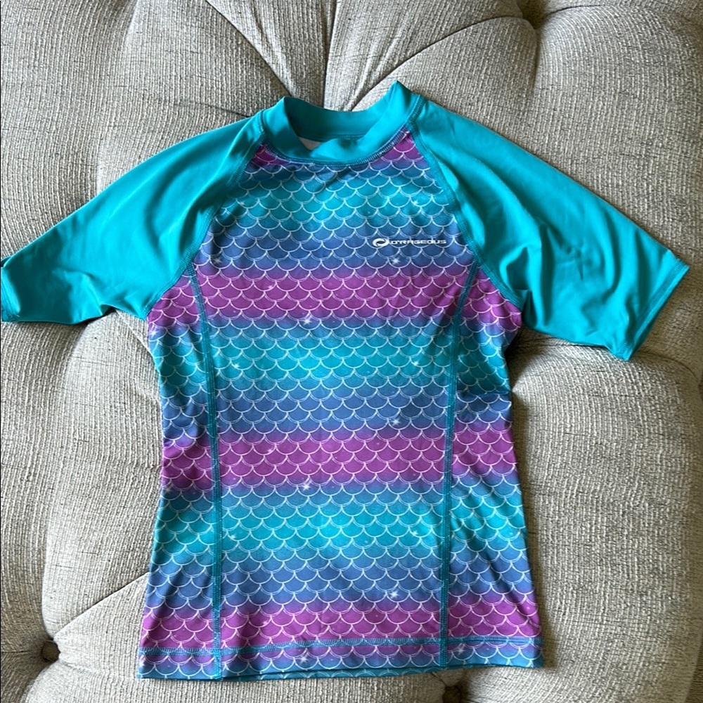 Teal and Purple Mermaid Rash Guard